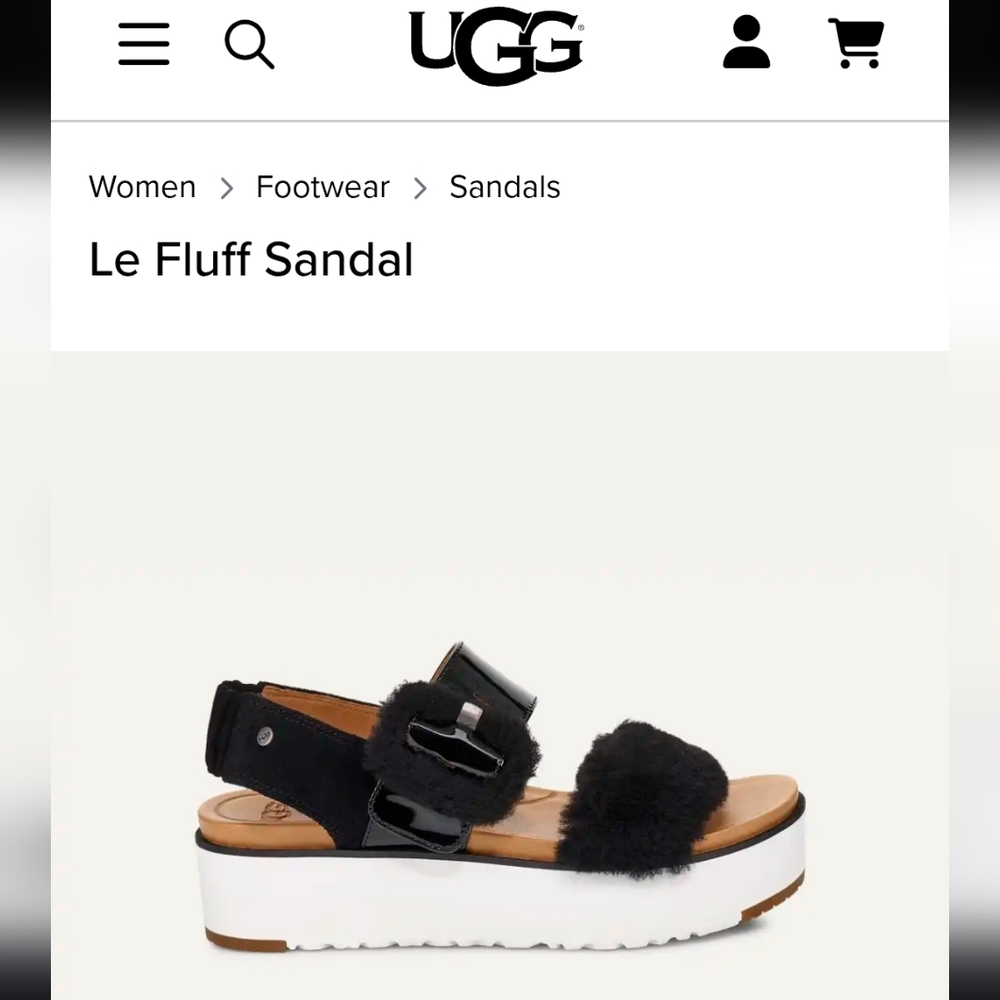 UGG Le Fluff Sandal. Faux Fur Brand New! Beautiful Sz.7